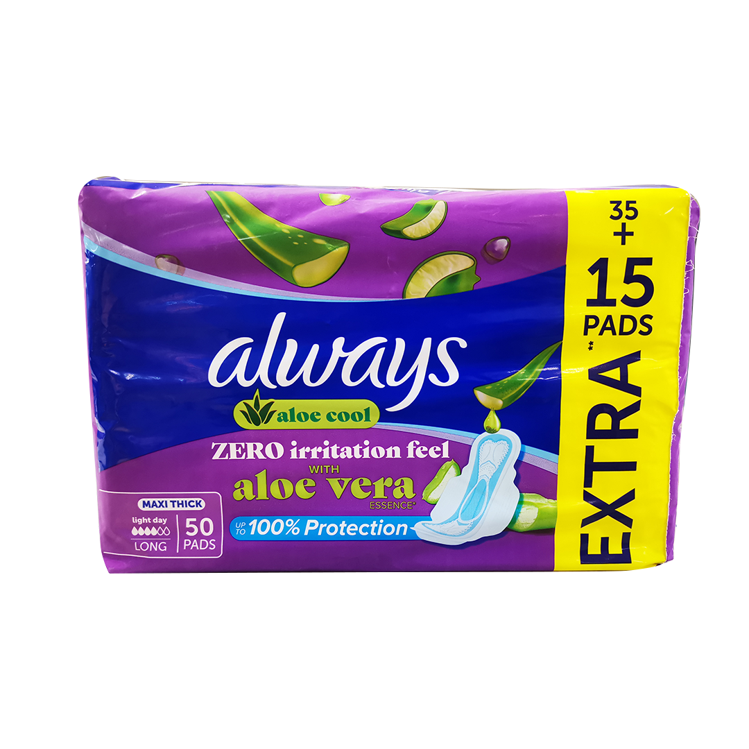 Always Clean & Dry Large Wings 50's اولويز فوط صحية نسائي جاف مطور 50فوطة