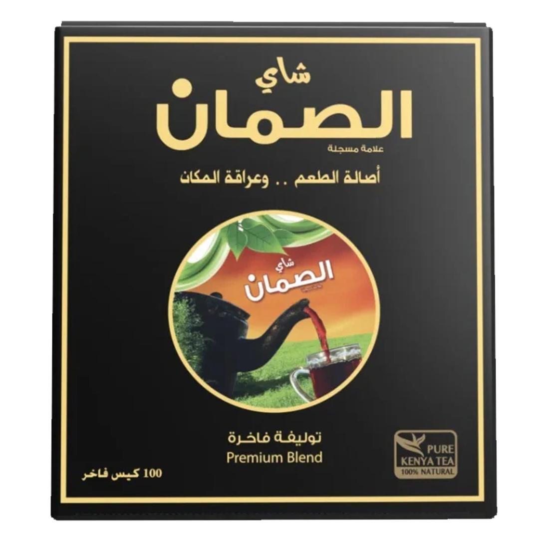 Al Suman Kenya Black Tea 100 Bags الصمان شاي كيني فاخر علاقي الأسود 100 كيس