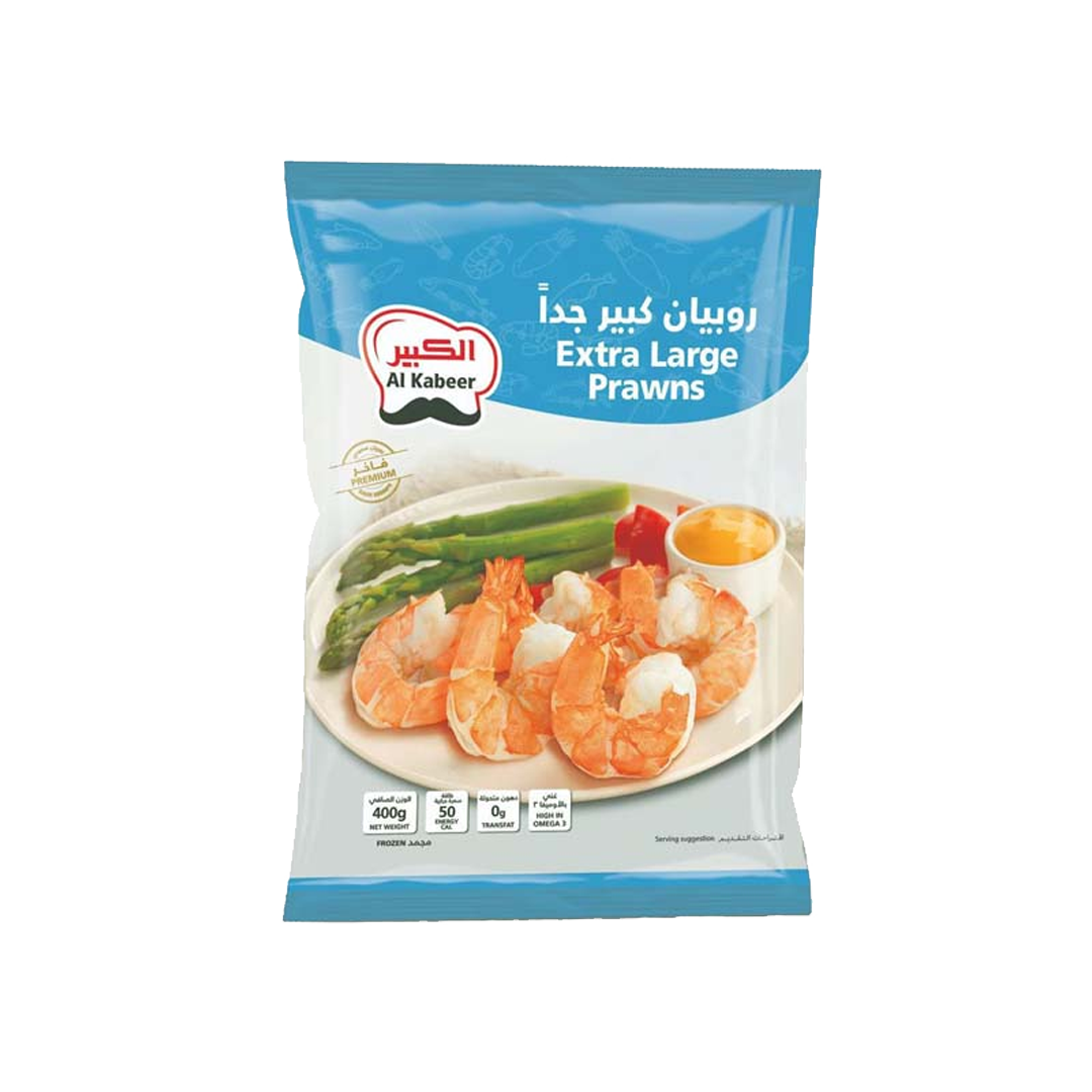 Al Kabeer Prawns Extra Large 400g الكبير ربيان حجم إضافي 400جم
