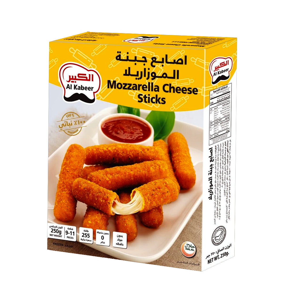 Al Kabeer Mozzarella Cheese Sticks 250g الكبير اصابع جبنة موزاريلا كبيرة 250جم