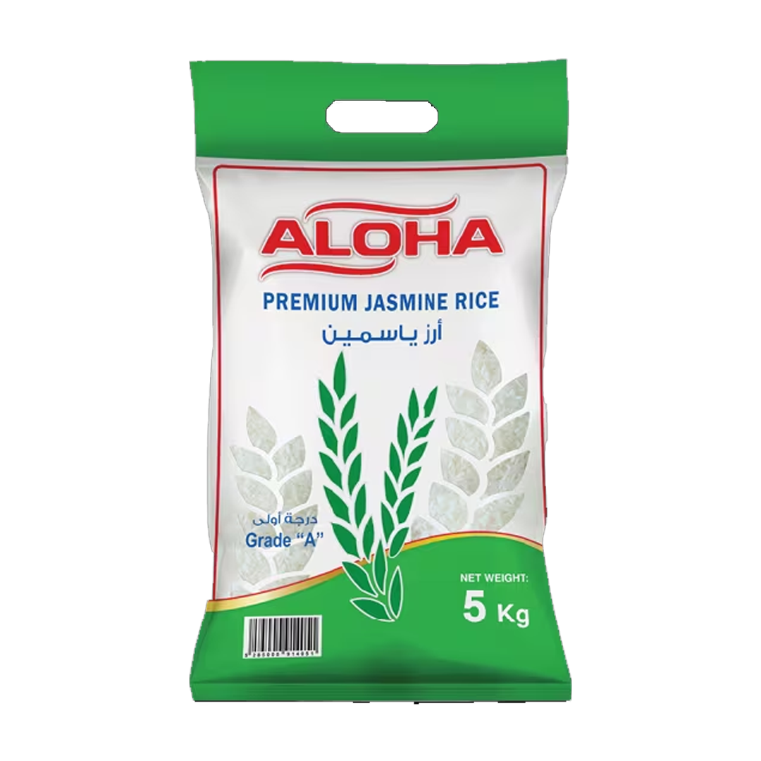 Aloha Premium Jasmine Rice 5 kg منارة ارز الياسمين درجة اولى 5 كيلو