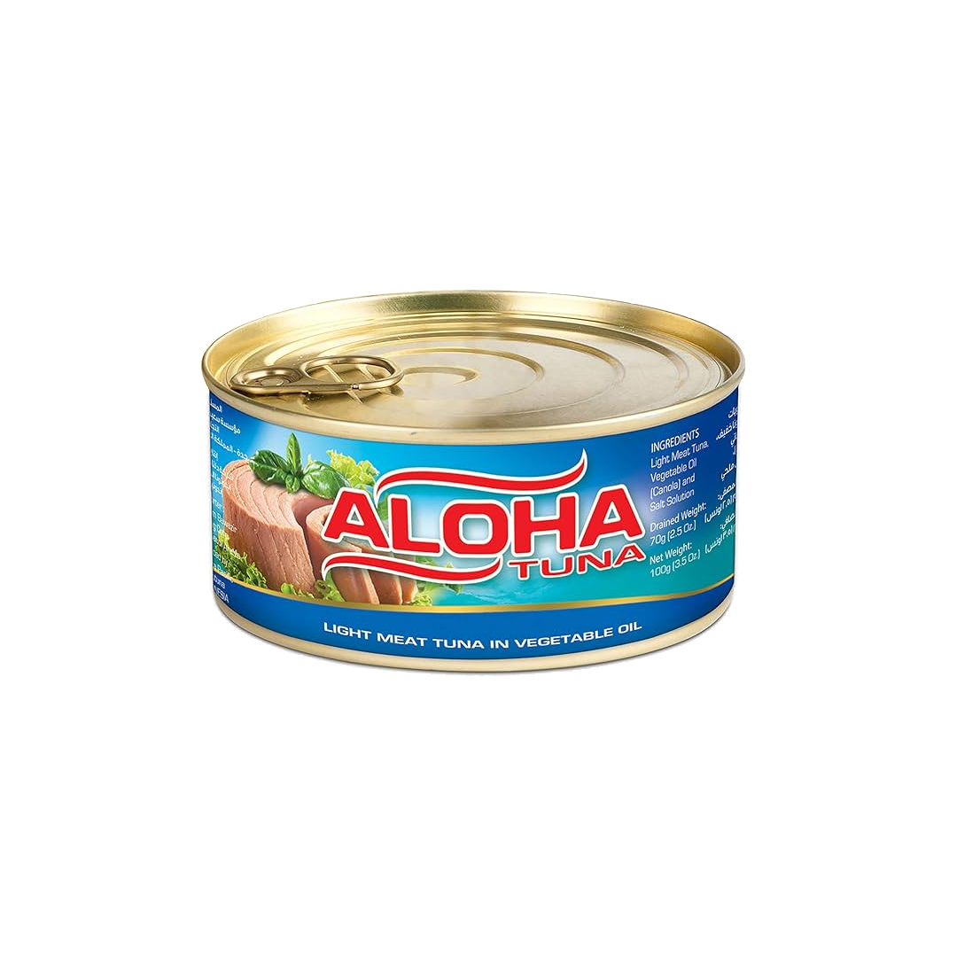 Aloha Light Tuna In Vegetable Oil 100g الوها تونة خفيف بالزيت النباتي 100غم