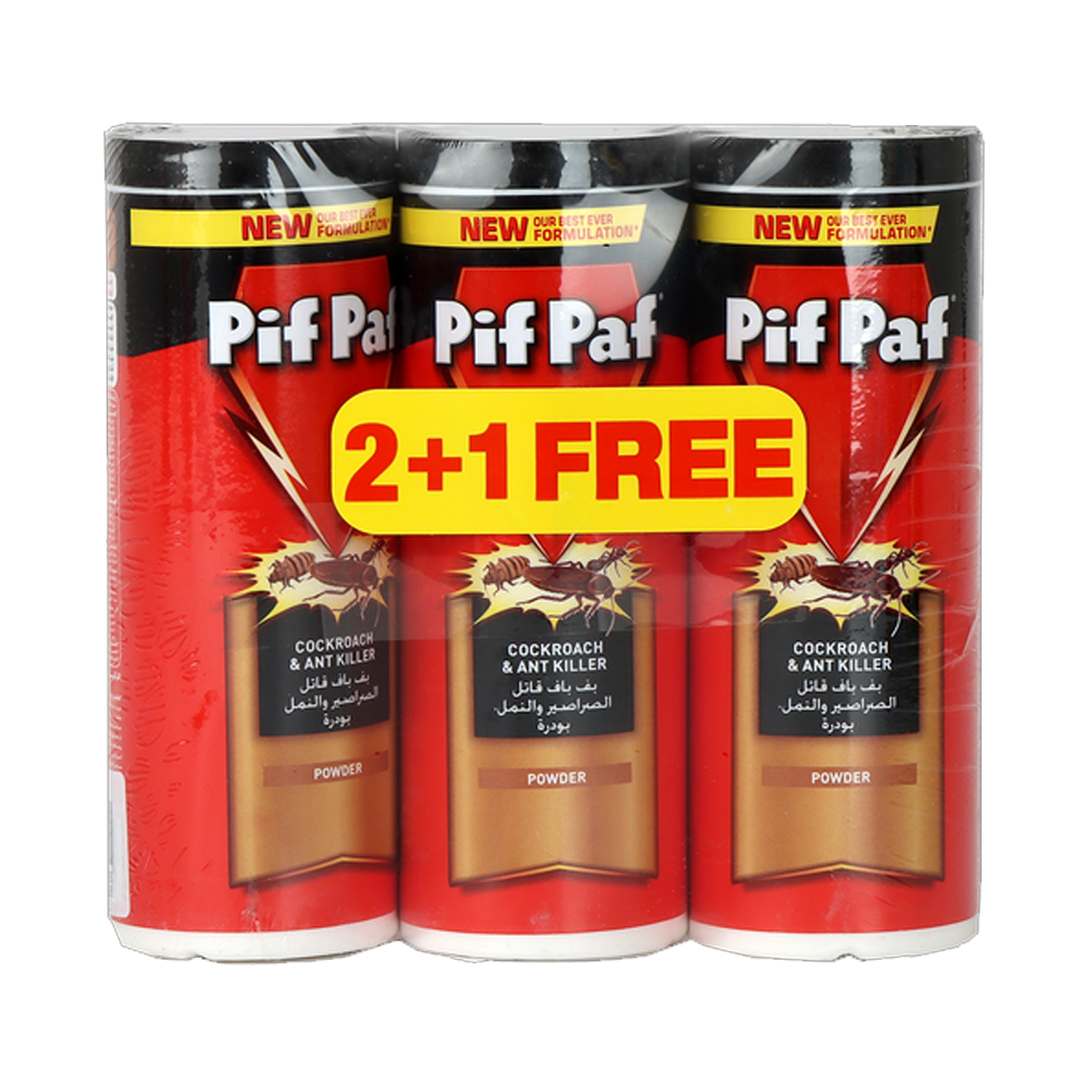 Pif Paf Cockroach & Ant Killer Powder 2+1Free x 100gm بف باف بودرة 100غم 2+1 مجانا