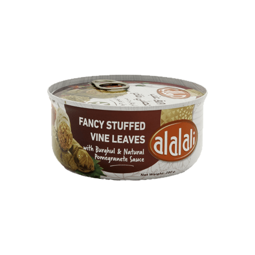 Alalali Fancy Stuffed Vine Leaves Burghul 280g العلالي ورق عنب محشي فاخر بالبرغل ودبس الرمان الطبيعي 280 جرام