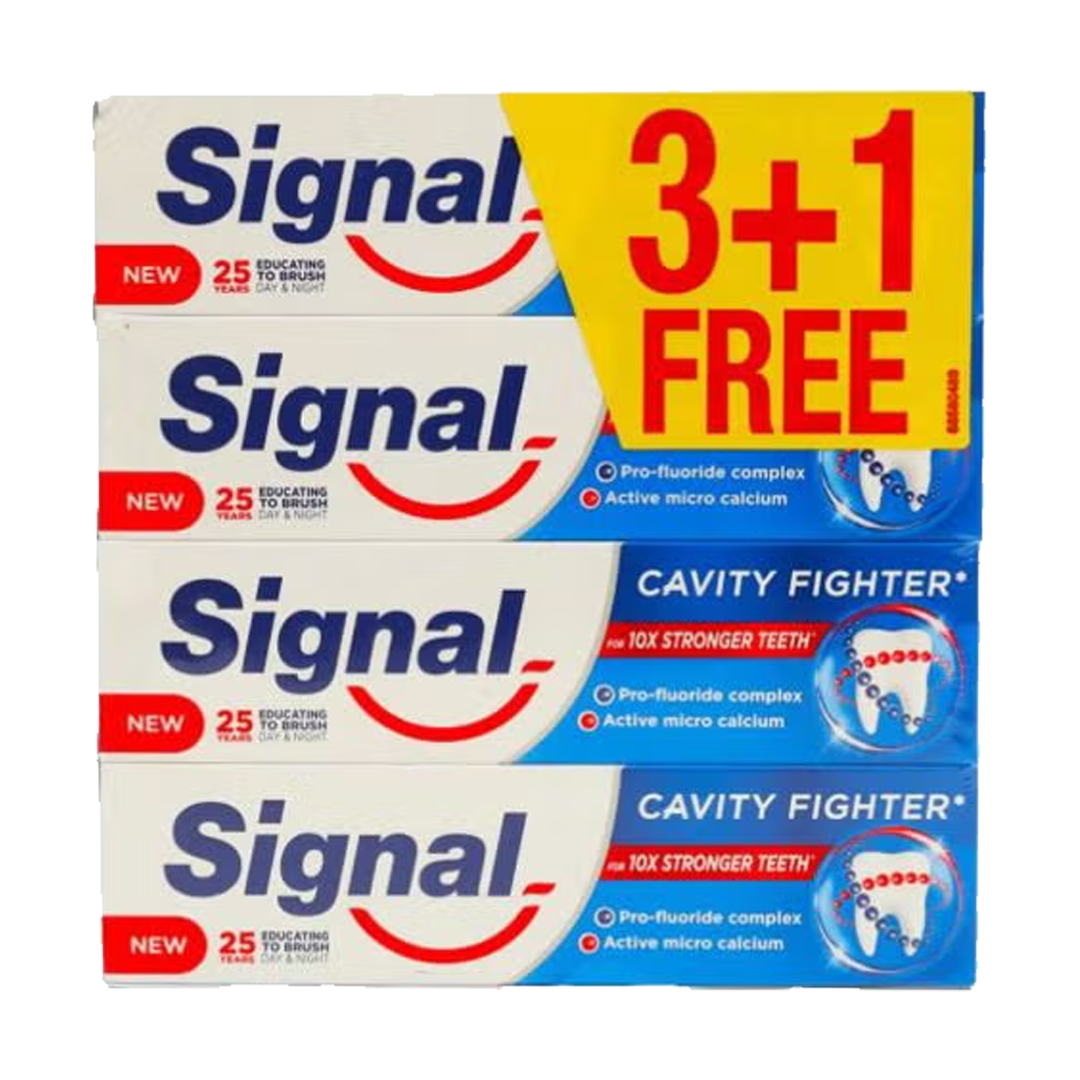 Signal Cavity Fighter 3+1*75 ml سيجنال معجون اسنان مكافح للتسوس 3+1*75 مل