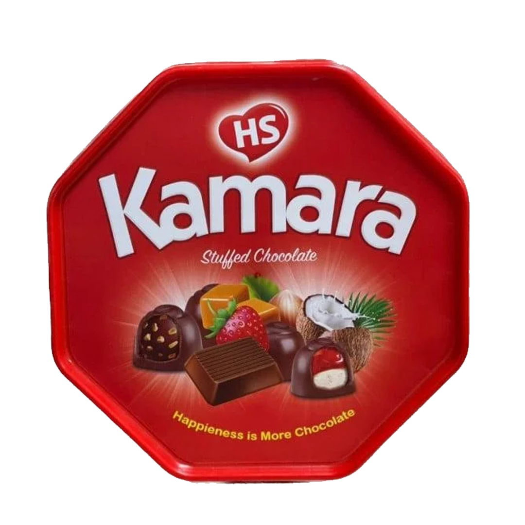 Kamara Red Tub Chocolate 700g اتش اس كمارا شوكلاتة احمر علبة 700 جرام