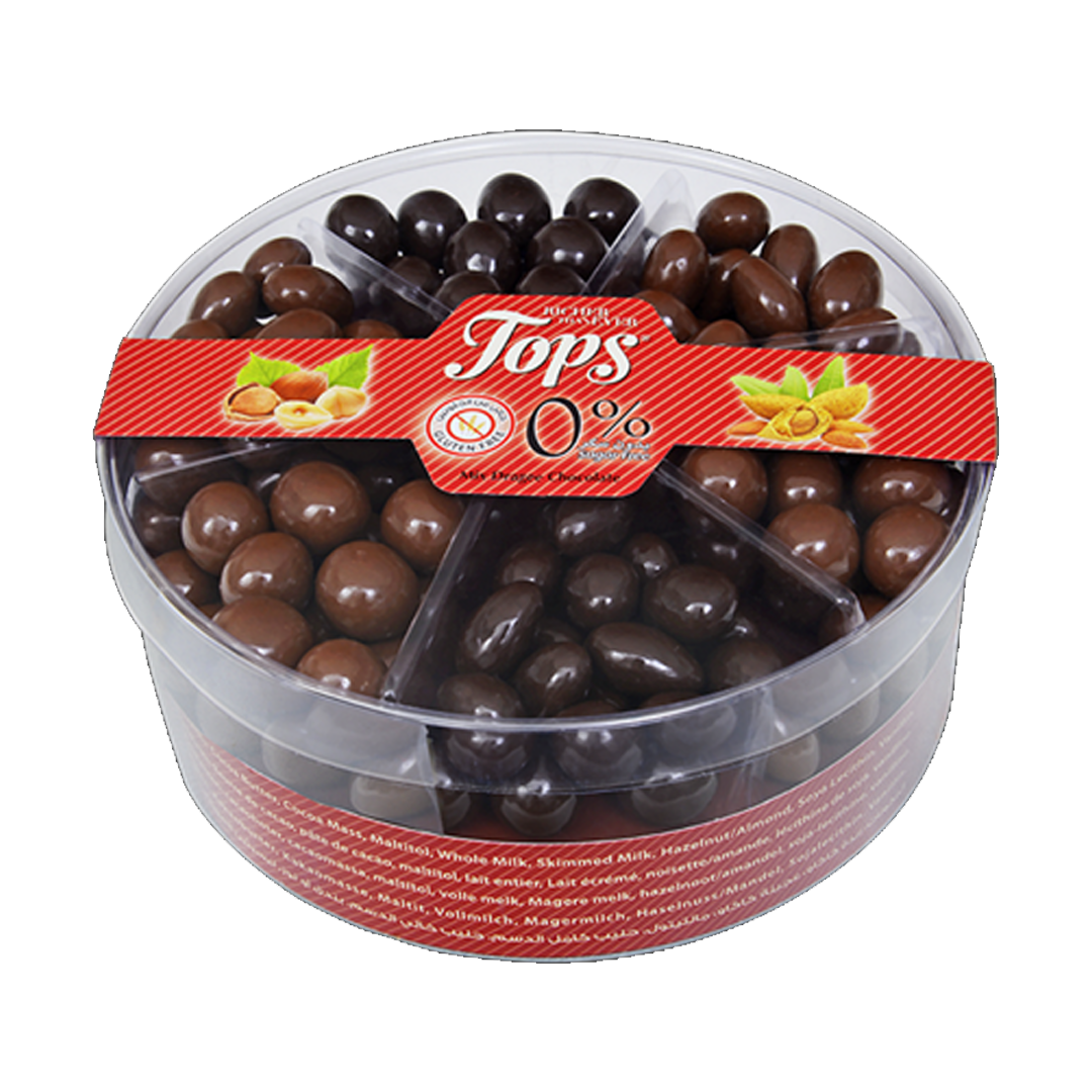 Tops Mix Dragee Chocolate Zero Sugar 500g توبس شوكولاتة مشكلة بدون سكر خالية من الجولتين 500جرام