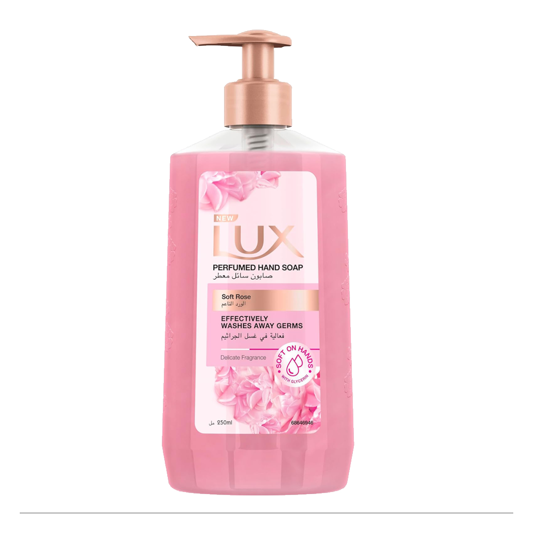 Lux Perfumed Hand Wash Soft Rose 250ml لوكس صابون سائل معطر الورد الناعم 250 مل