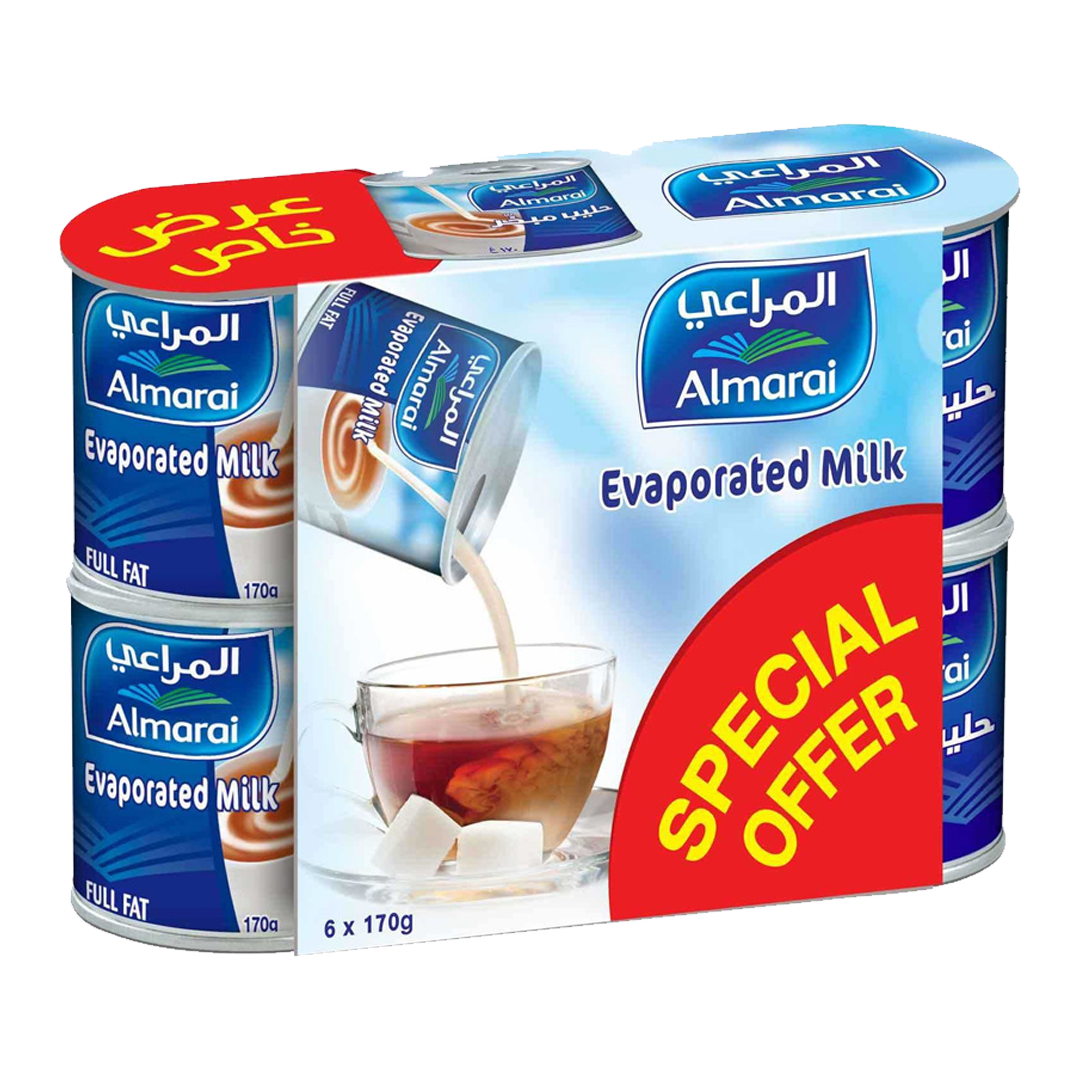 مراعي حليب مبخر عرض خاص 6*170 جرام Almarai Evaporated Milk Special Offer 6x170 Gm