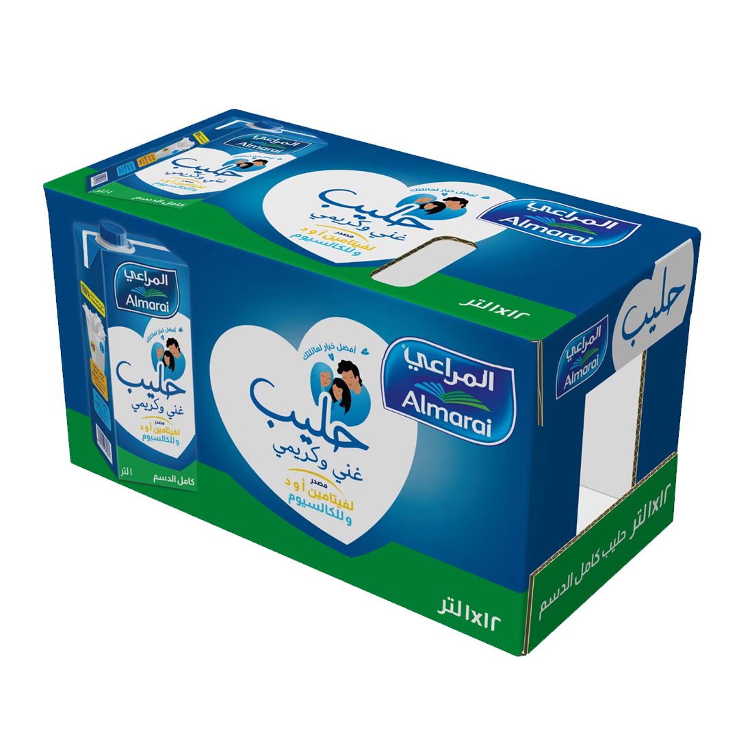 المراعي حليب كامل الدسم 1لتر Almarai Long Life Full Fat Milk 1ltr