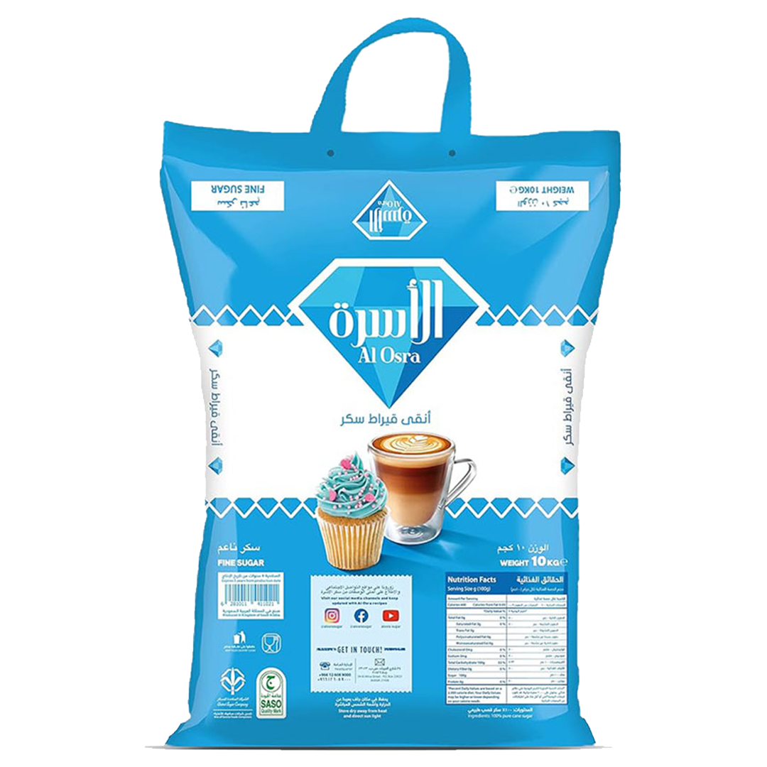 AlOsra Fine Sugar 10 KG الاسرة سكر ابيض ناعم10كغ