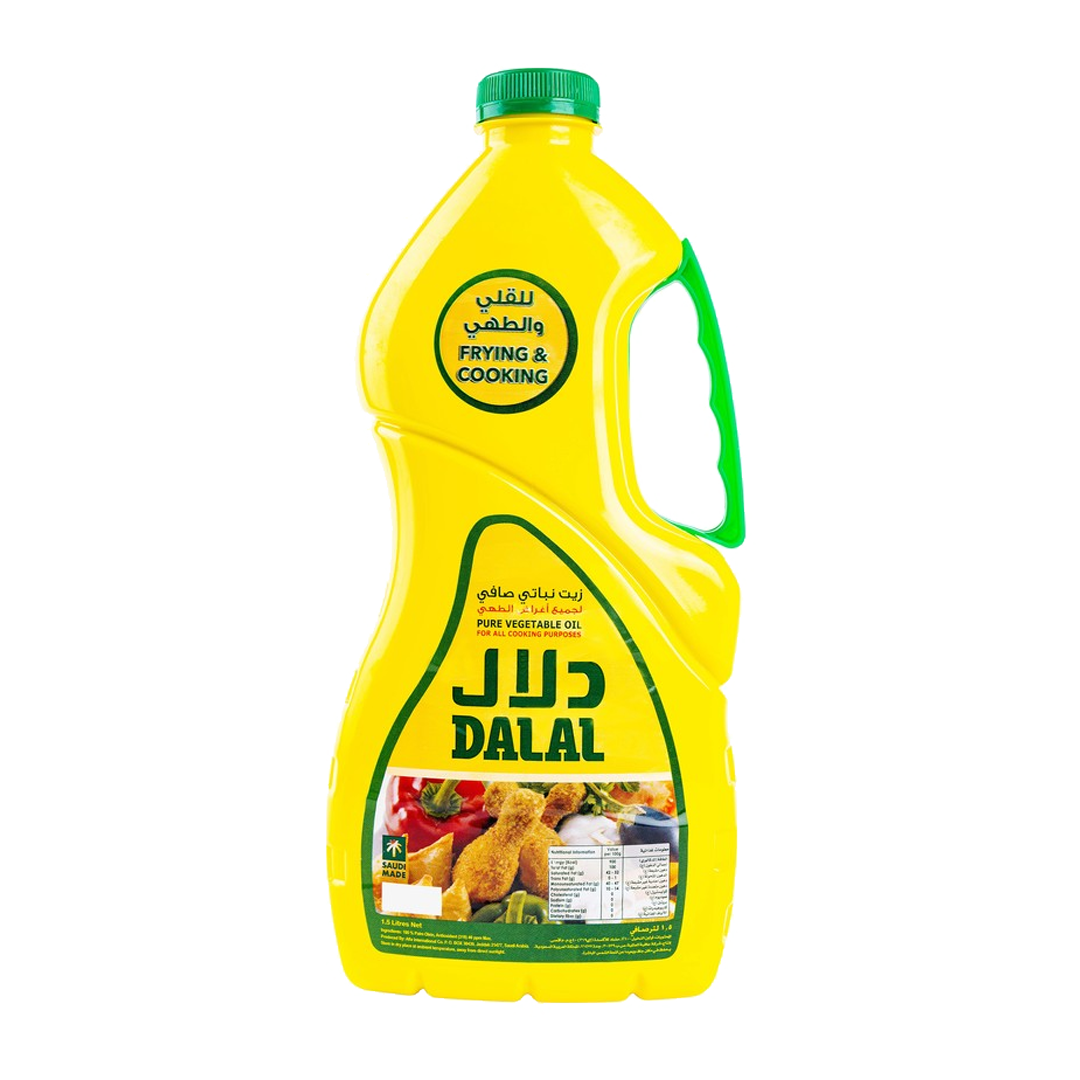 Dalal Pure Vegetable Oil Yellow 1.5 ltr دلال زيت بلاستك 1.5لتر