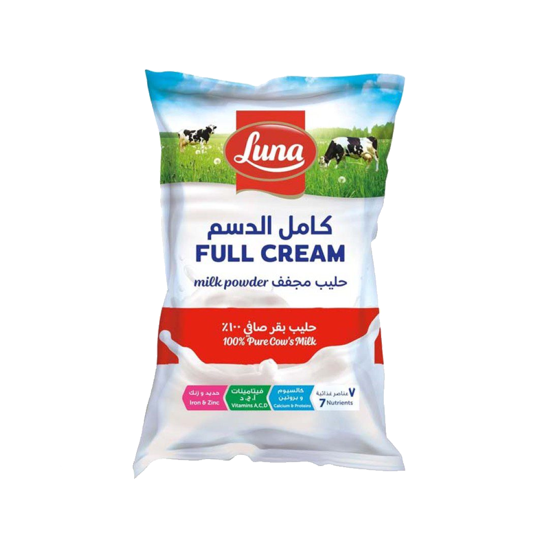 Luna Fortified Milk Powder Pouch 900gm لونا حليب مجفف كامل الدسم اكياس 900غم