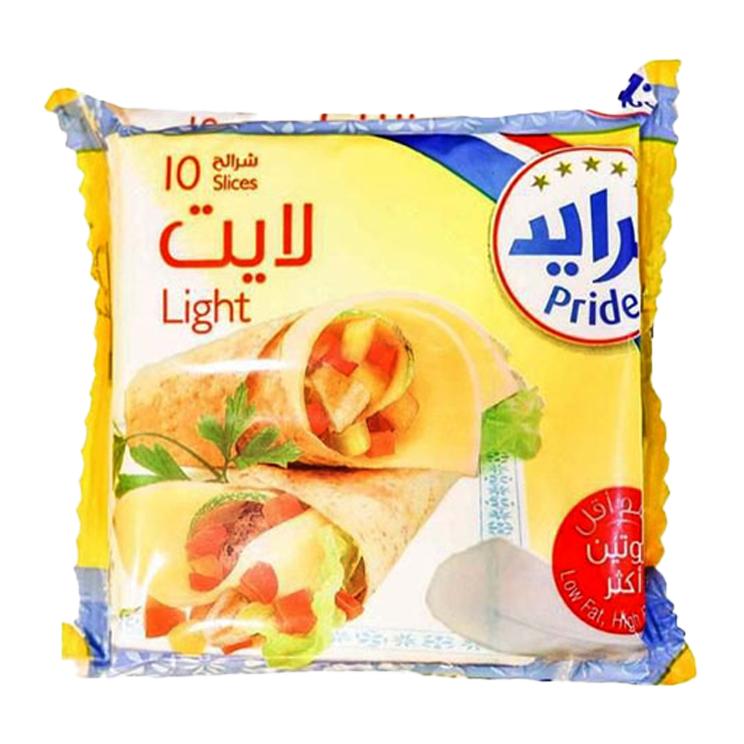 Pride Cheese Slices Light 10's 200gm برايد جبن شرائح لايت 200غم