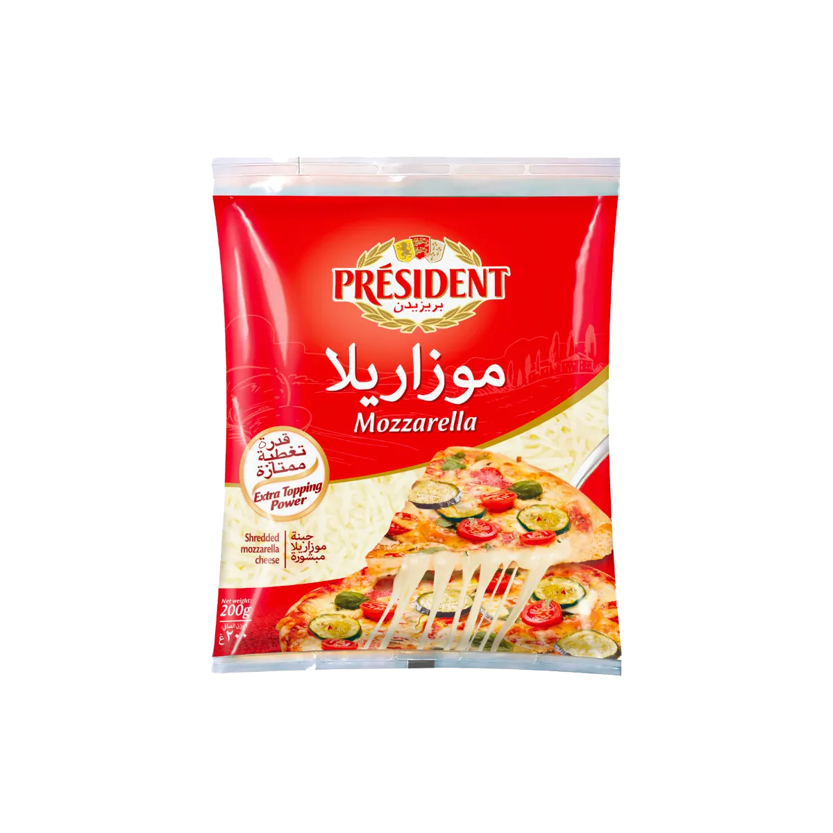 President Shredded Mozzarella 200gm بريزيدن موزاريلا مبشورة 200غم