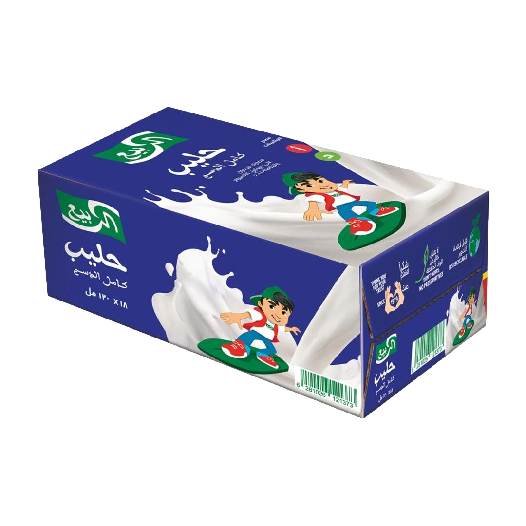 Alrabie Milk Full Fatm 125 ml x 18 x الربيع حليب كامل الدسم 125 مل