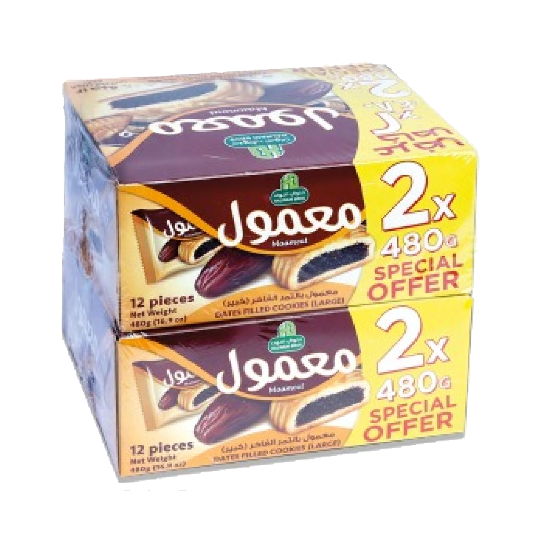 HALAWANI SPECIAL OFFER DATES MAAMOUL 12 X 2 X 384G حلواني عرض خاص معمول التمر 12×2×384جم