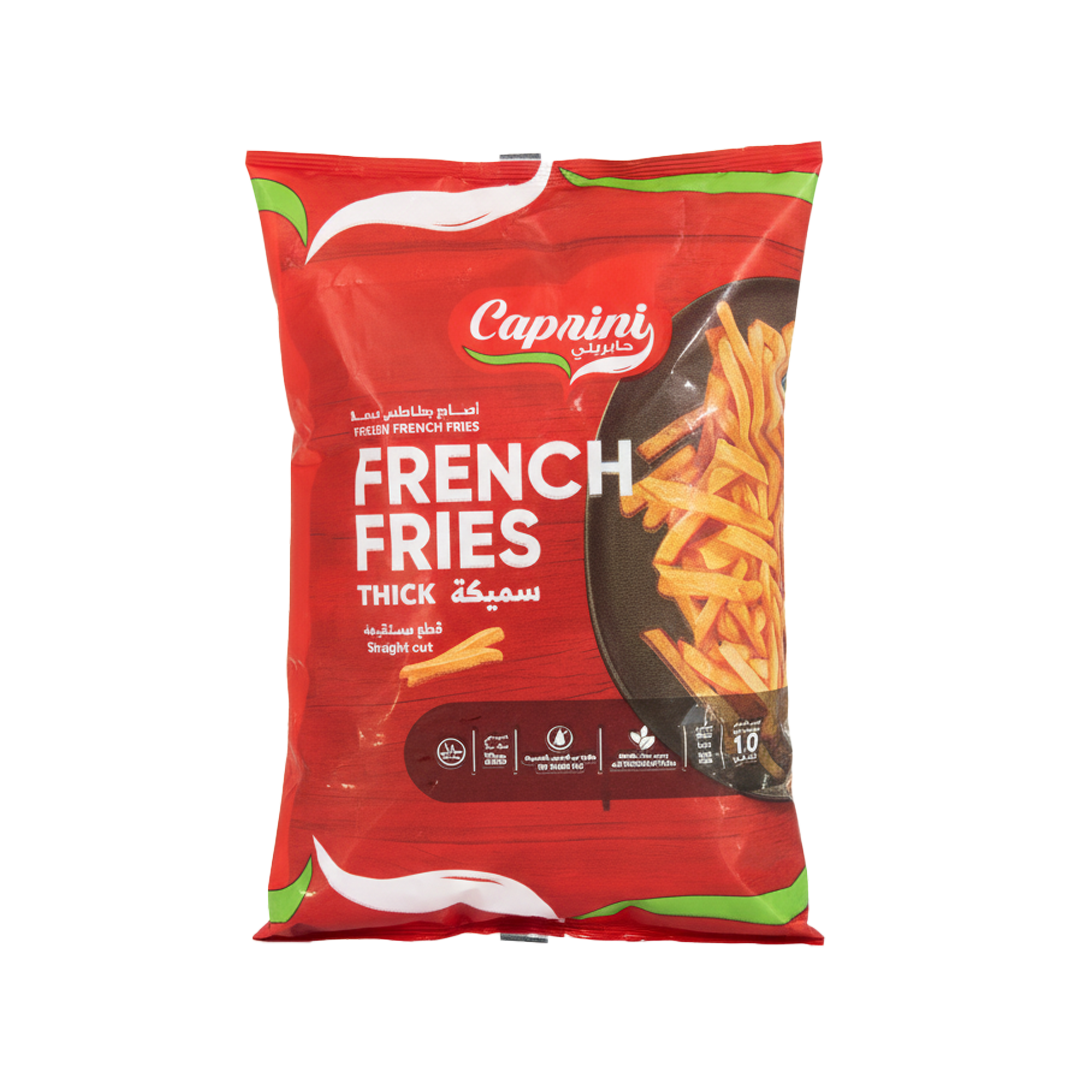 Caprini Frozen French Fries Thick 1 kg كابريني اصابع بطاطس مجمدة سميكة 1 كيلو
