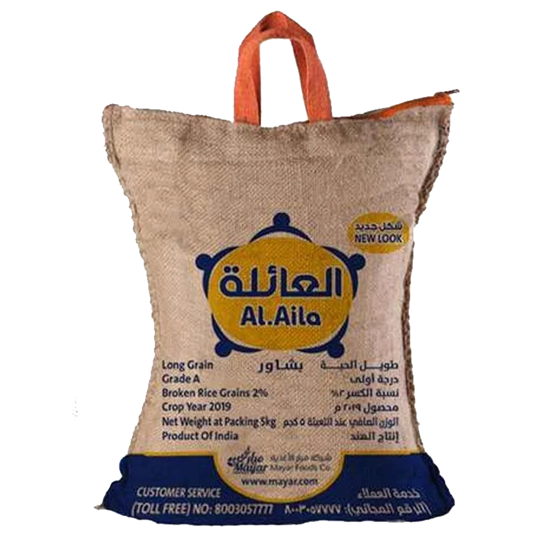 Al Aila White Indian Basmati Rice 5kg العائلة رز عنبر 5كيلو
