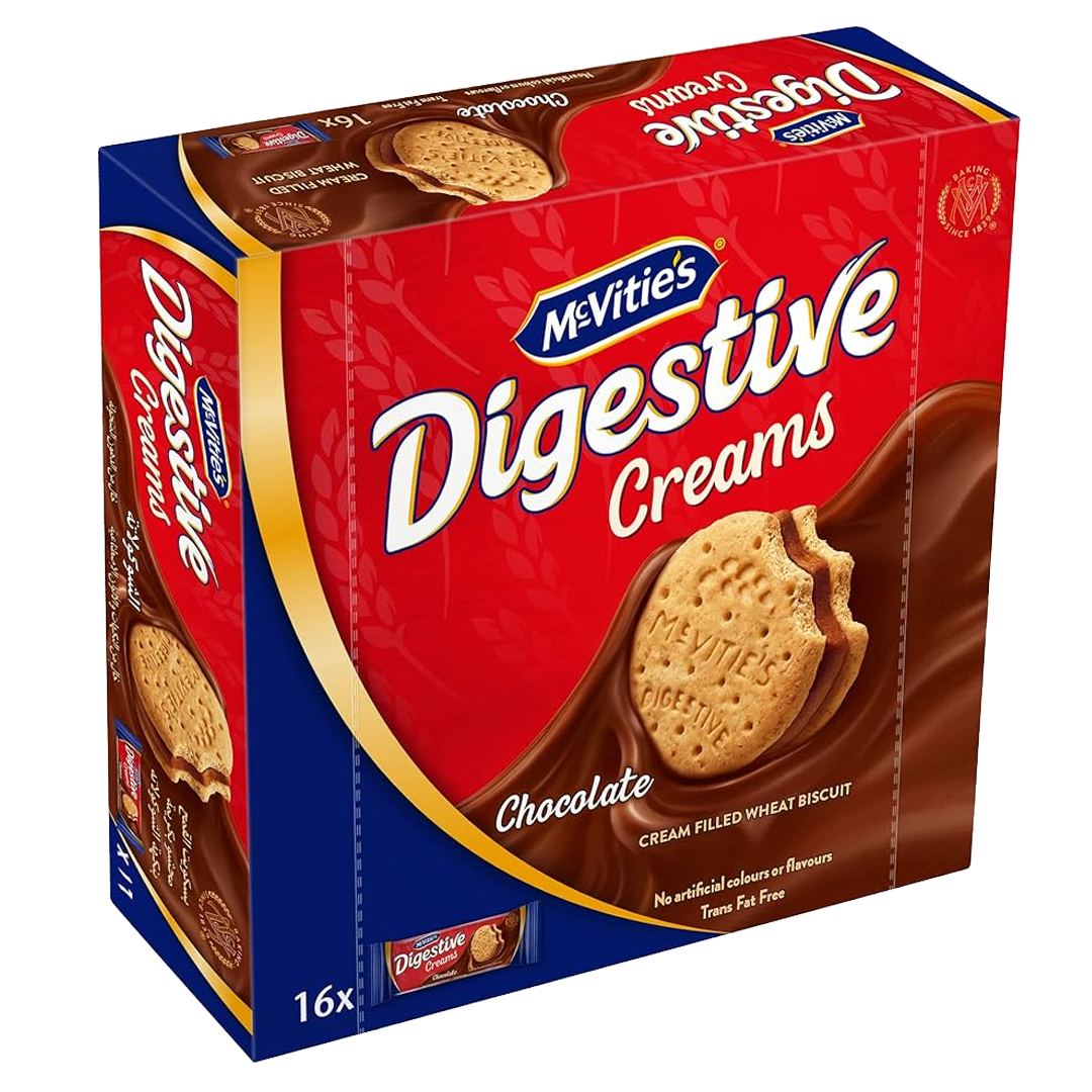 McVities Digestive Chocolate Cream Filled Biscuit 16 x 40g مكتفيز داجستف كريمة شوكلاتة 16*40 جرام