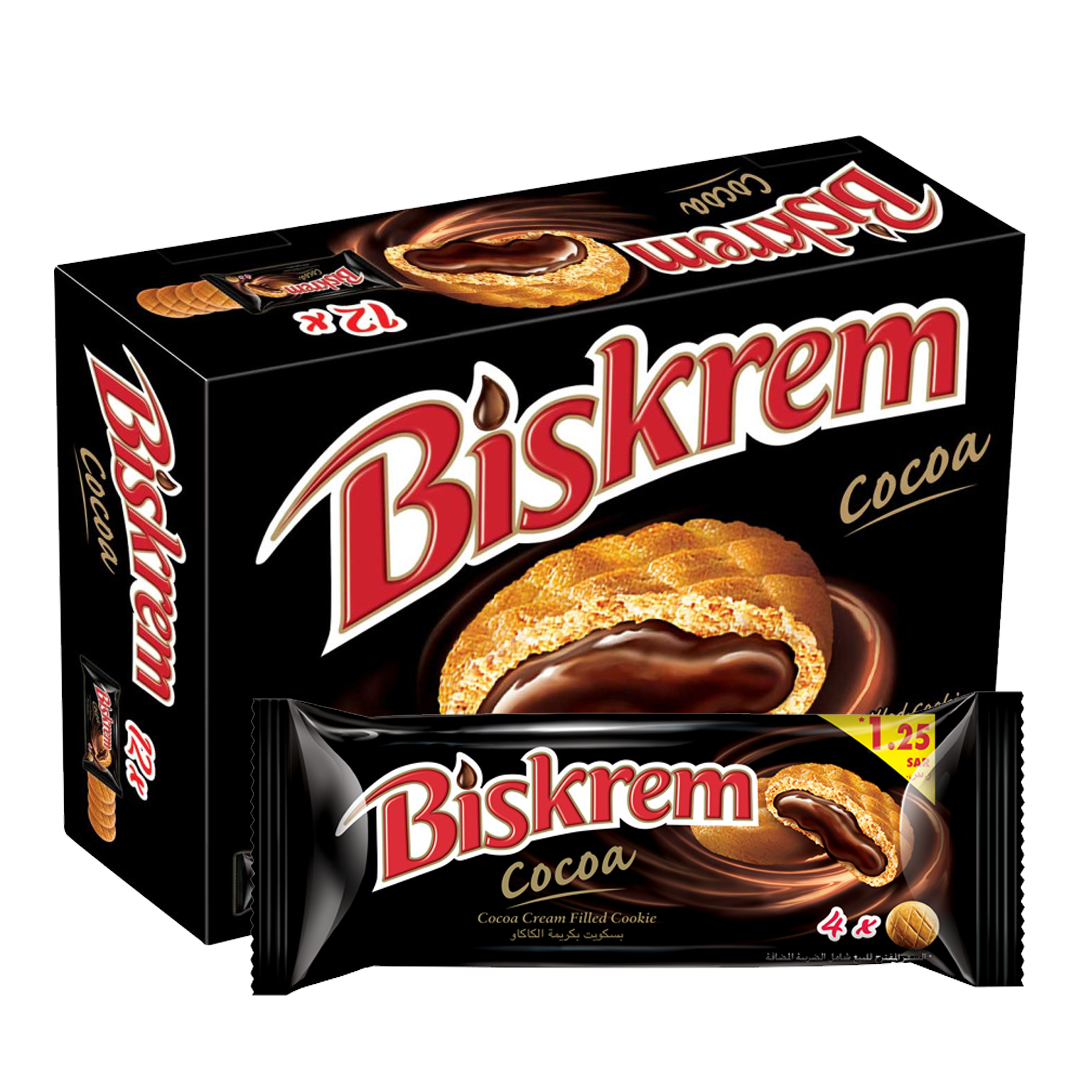 Ulker Biskrem Cocoa Cream Filled Cookies 36g اولكر بسكريم بكريمة الكاكاو 36 جرام