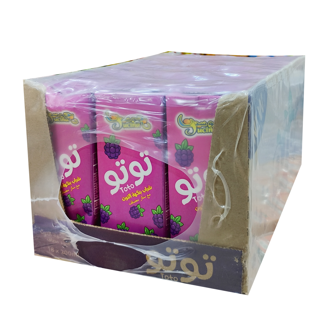 Jucina Drink Mix BERRY With Added Sugar 200 ml x 18 xجوسينا شراب توت مشكل مع سكر مضاف 200 مل