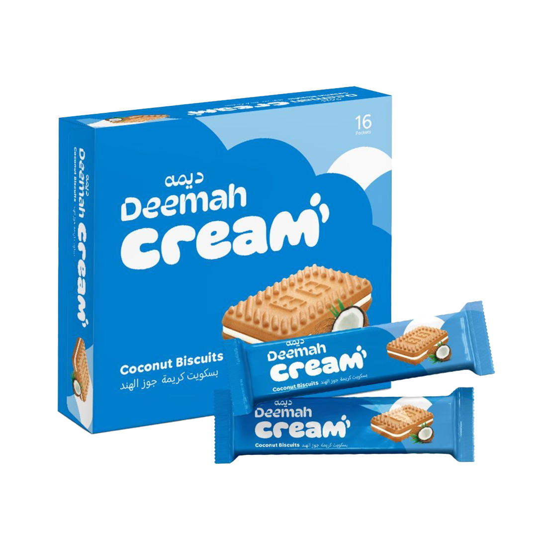 Deemah Coconut Biscuits 26g x 12 x ديمة بسكويت كريمة جوز الهند 26 جرام