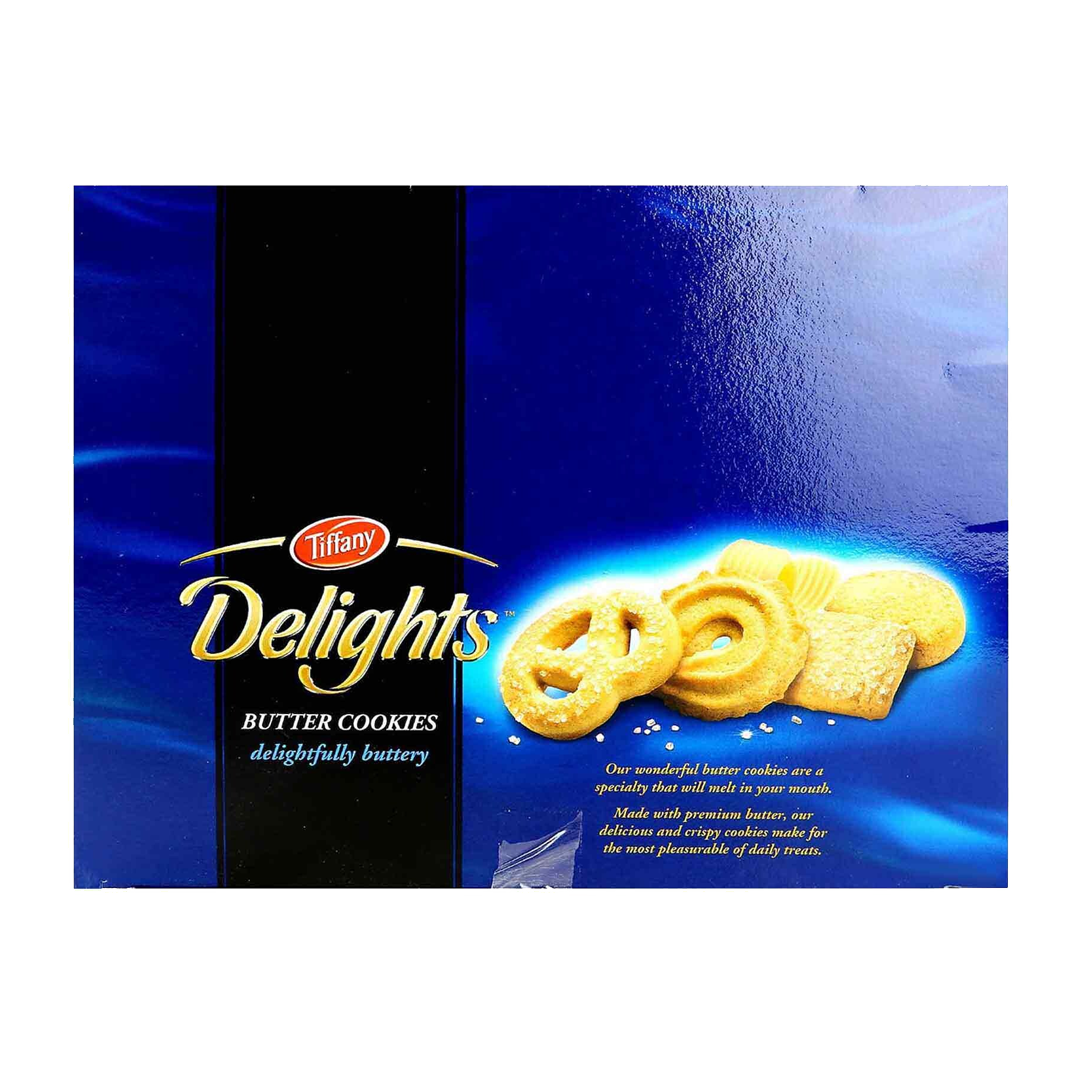 TIFFANY DELIGHTS BUTTER COOKIES YUMMY AND BUTTERY 100G تيفاني ديلايتس بتر كوكيز شهي وزبدي 100غ