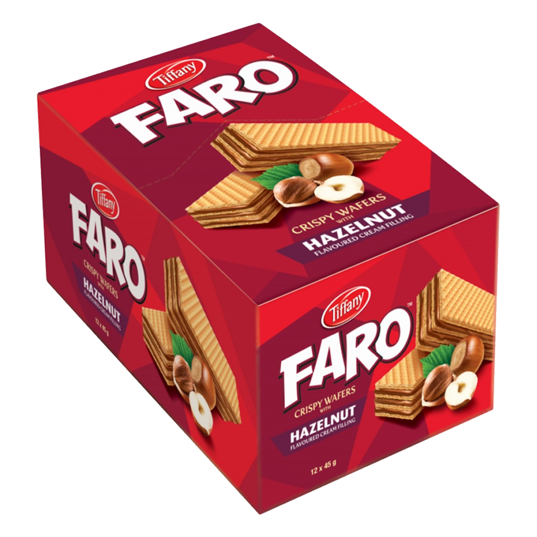 Tiffany Faro Wafers Hazelnut 40g تيفاني فارو ويفر بكريمة البندق 40 جرام