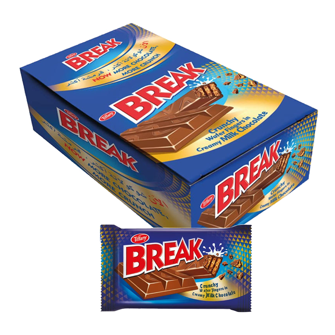 TIFFANY BREAK 4 FINGERS WAFER CHOCOLATE 31g تيفاني بريك 4اصابع الويفر بشكولاته 31غ