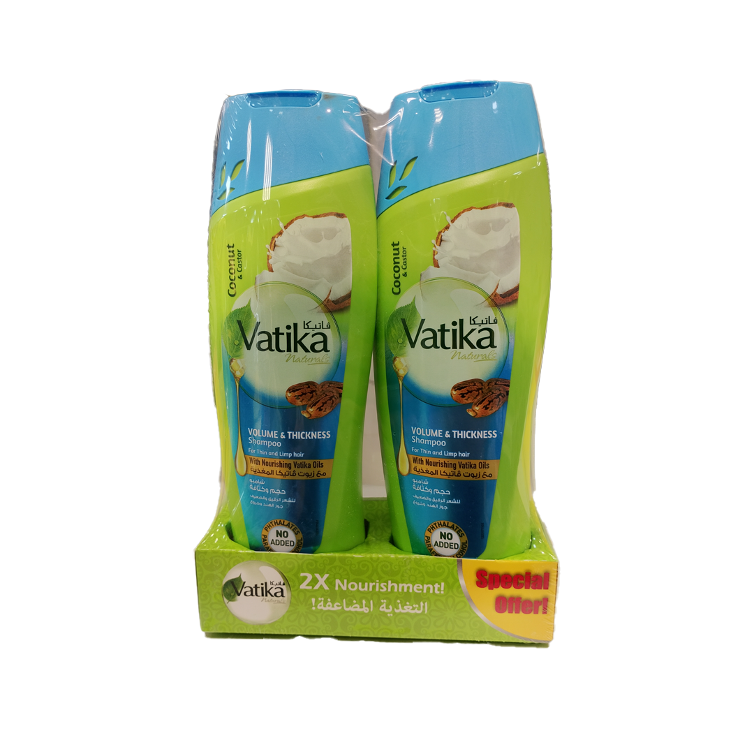 Vatika Anti Hair Fall Shampoo Cactus & Ginger 2x350 ml فاتيكا شامبو الحماية من التساقط عرض 2×350 مل