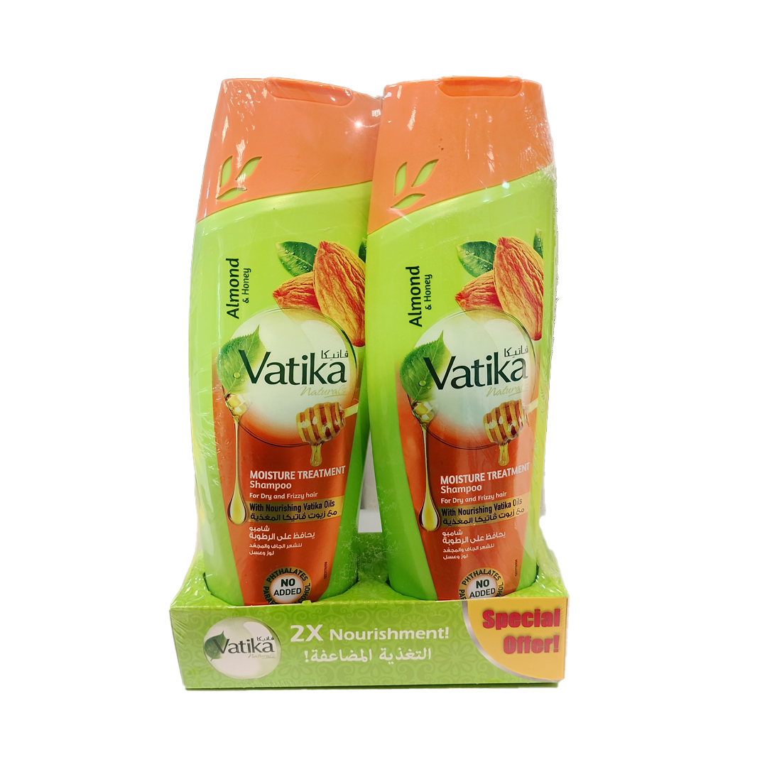 Vatika Shampoo Moisturise Almond Honey 2x350 ML فاتيكا شامبو يحافظ على الرطوبة 2*350 مل عرض