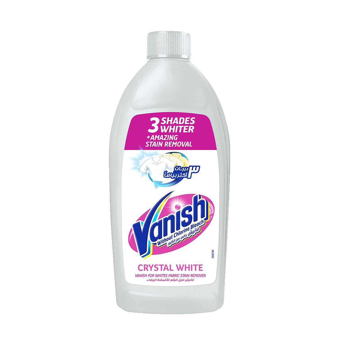 Vanish For Whites Fabric Stain Remover 495ml فانيش سائل يبيض الملابس البيضاء بدون مبيض الكلور 495 مل