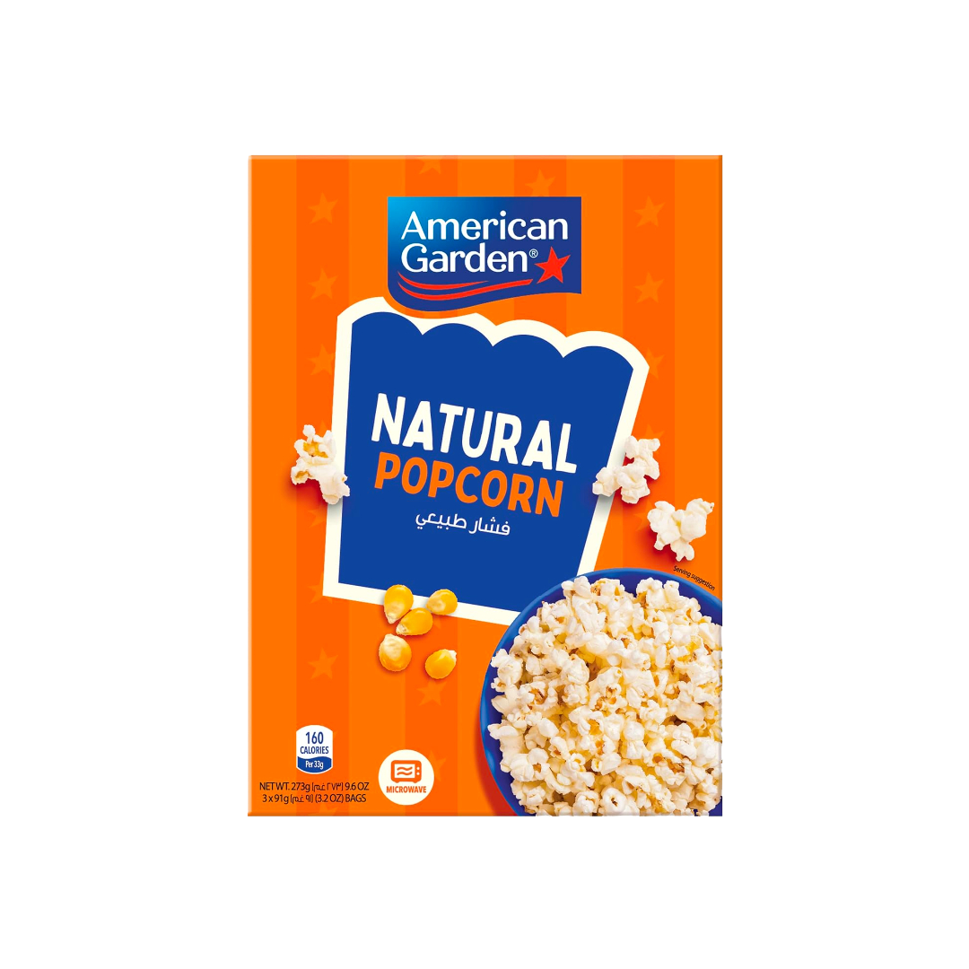 American Garden Natural Popcorn 273g أمريكان جاردن فشار ماكرويف طبيعي 273جم