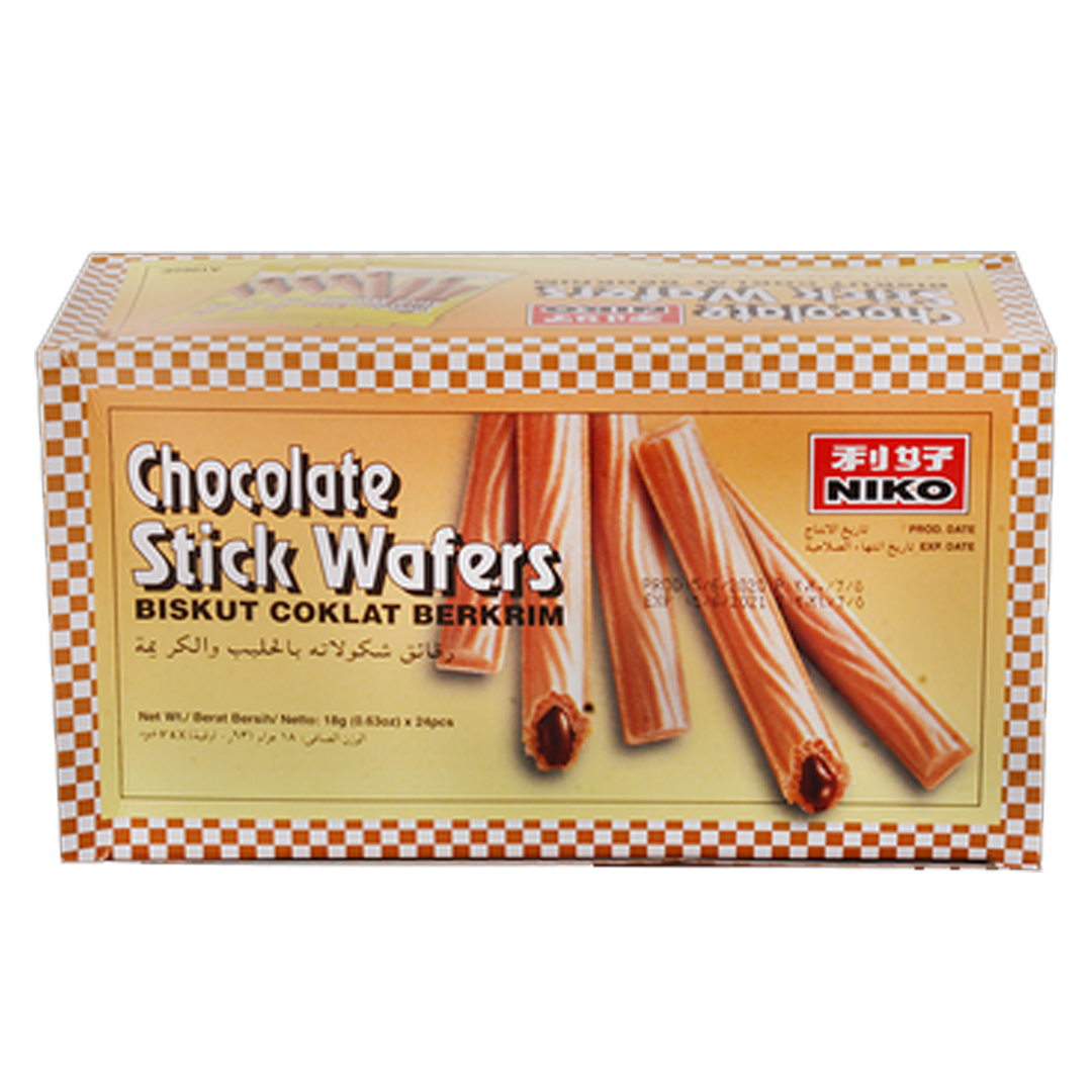 Niko Chocolate Stick Wafers 24x18g بسكويت اصابع الزمن 18غم