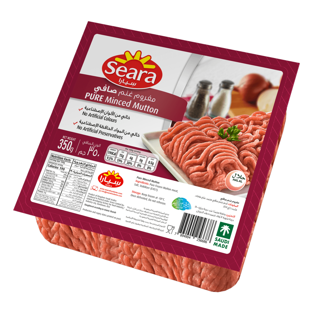 Seara Pure Minced Mutton 350g سيارا مفروم غنم صافي 350 جرام