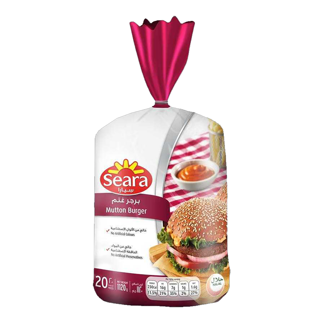 Seara Mutton Burger 1120g سيارة برجر 20قطعة غنم 1120 جرام