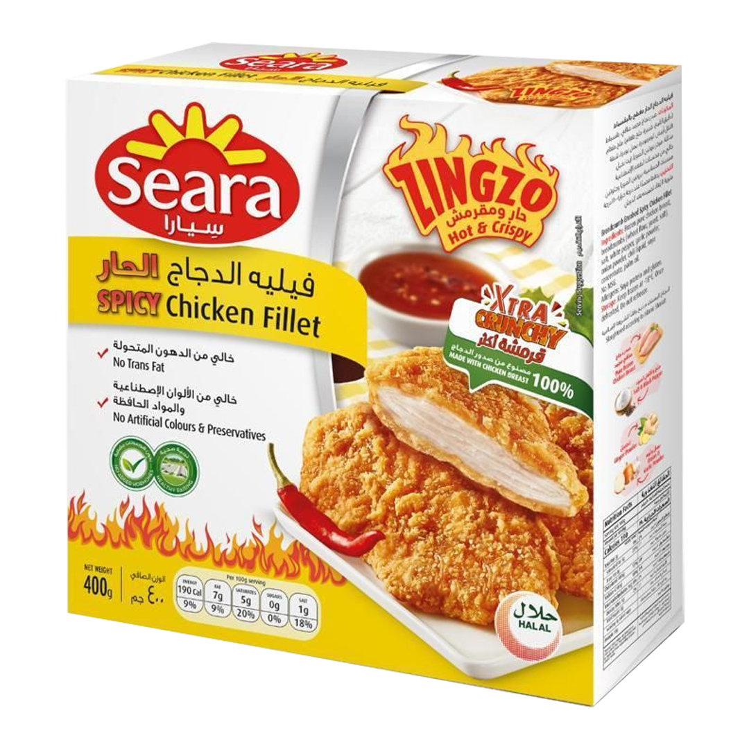 Seara Zingzo Spicy Chicken Fillet 400g سيارا فيلية دجاج حار 400 جرام