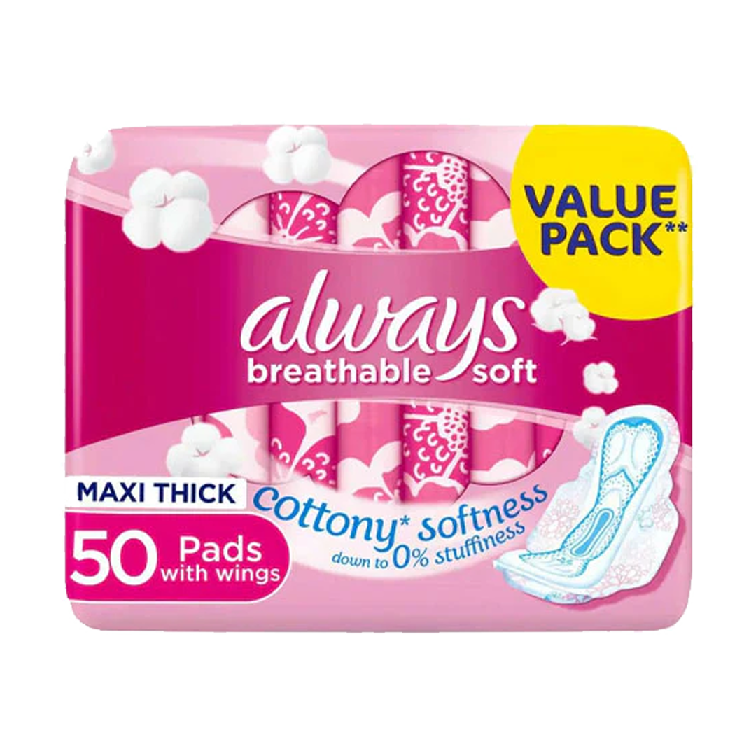Always Cottony Soft Large Wings 50's اولويز فوط صحية نعومة قطنية 50فوطة