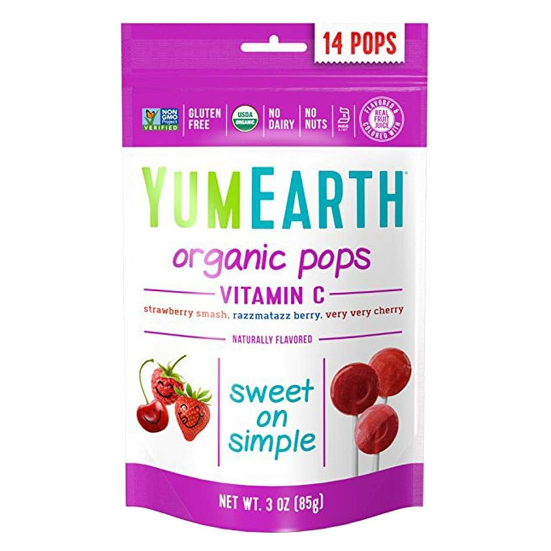 Yum Earth Organic Pops Vitamin C 14's يم إيرث مصاصات بوبس عضوية 14'ح