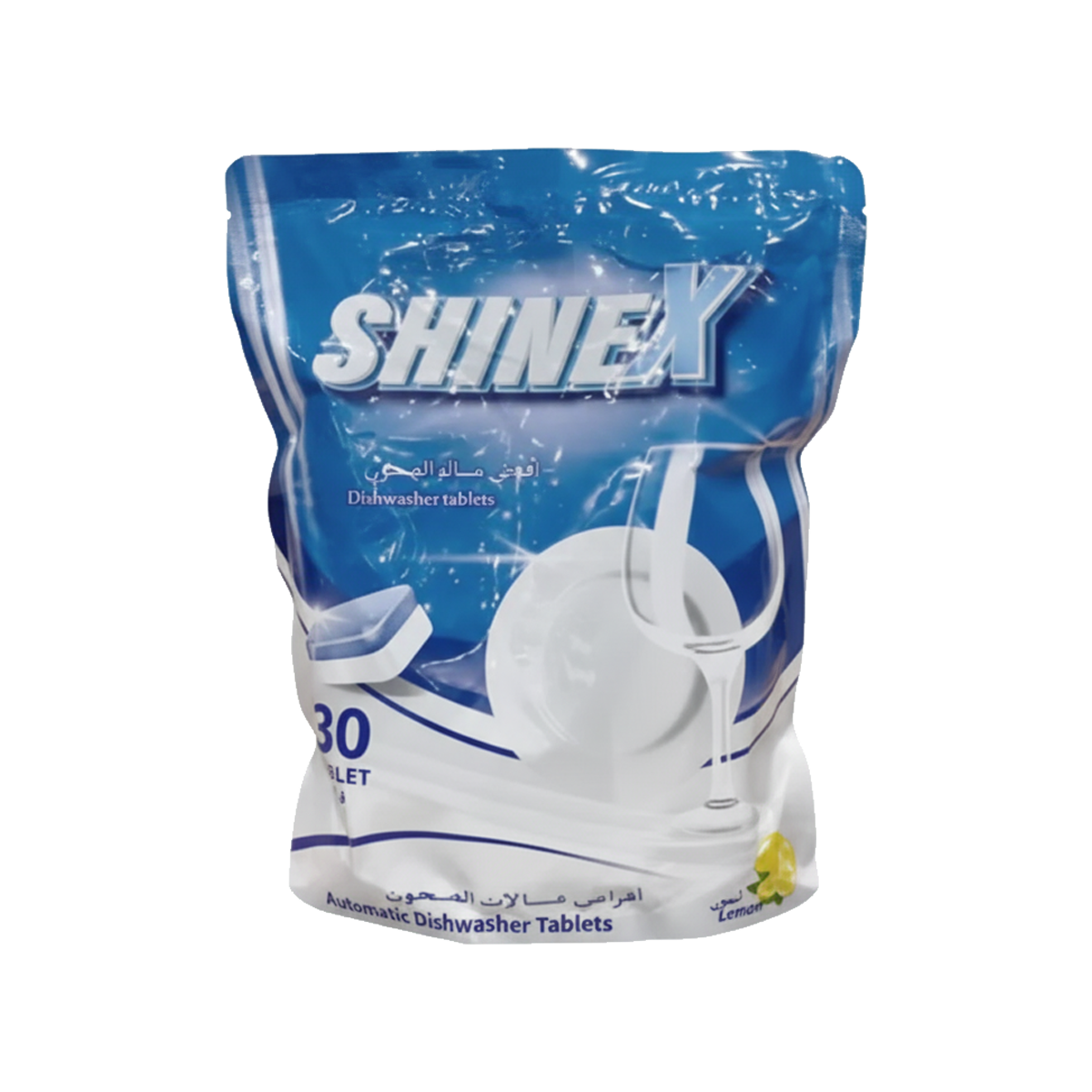 Shinex Dishwasher Lemon Detergent Tablets 30's شايني اكس أقراص تنظيف الصحون لغسالات ليمون 30 قرص