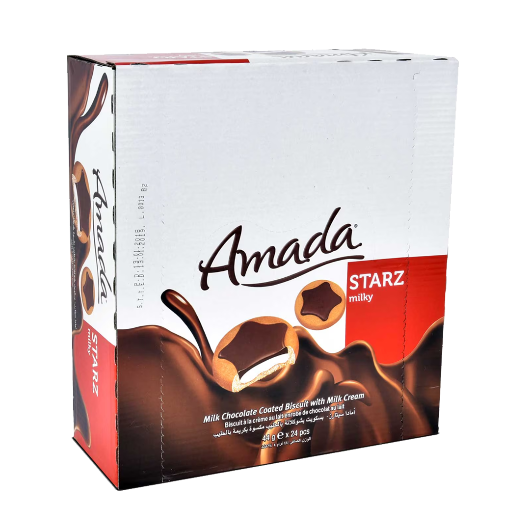 Amada Starz Milk Creamy Biscuit 44gm امادا ستارز بسكويت بالكاكاو وكريمة الحليب 44 جرام