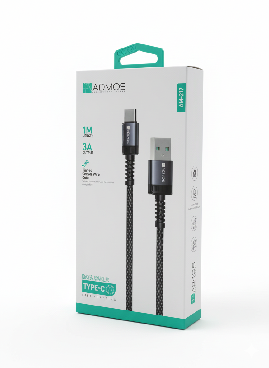 Admos Data Cable Type-C 1m ادموس سلك شاحن تايب سي