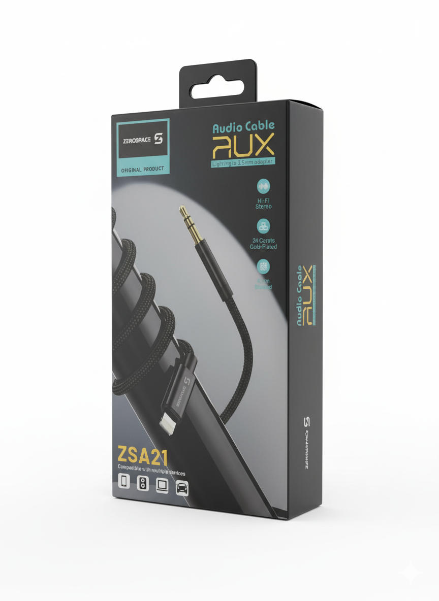 Zero Space Audio AUX Cable 3.5mm سلك الصوت سيارة  3.5م