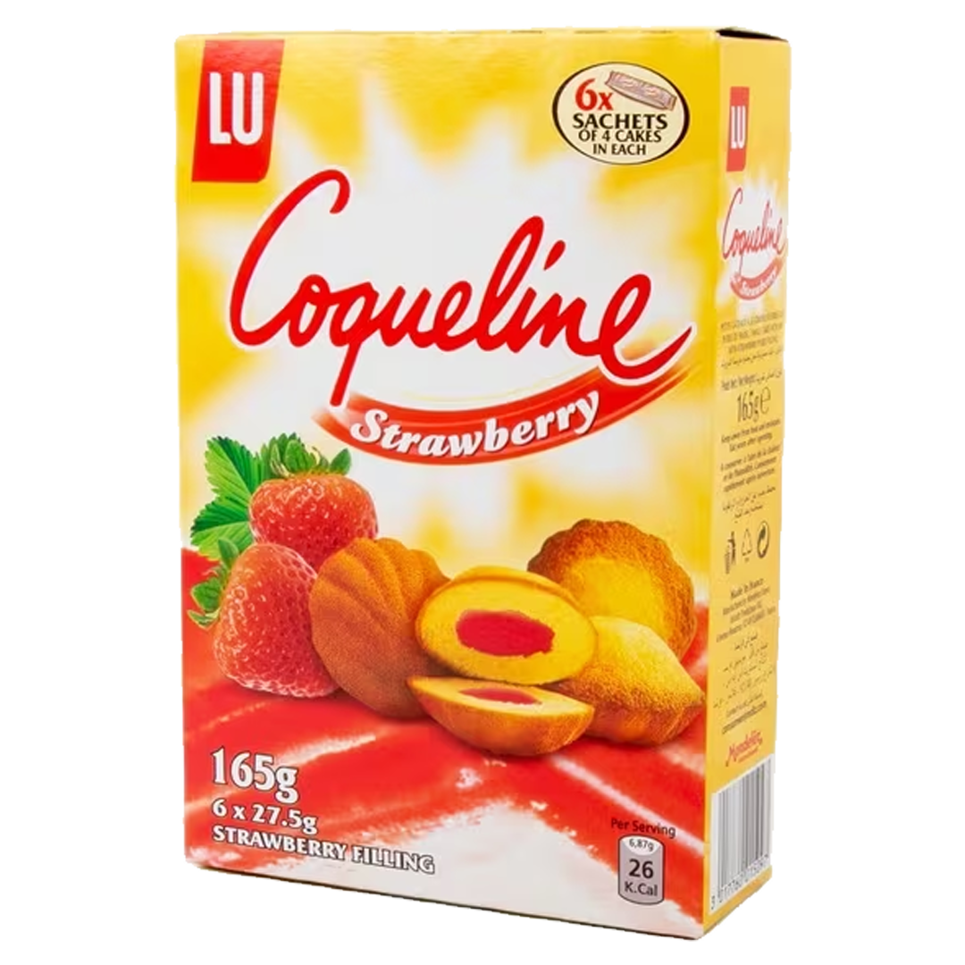 COQUELIN CAKE WITH STRAWBERRY PULP FILLING 165g كوكيلين كيك بحشوة هريسة الفراولة 165 غم