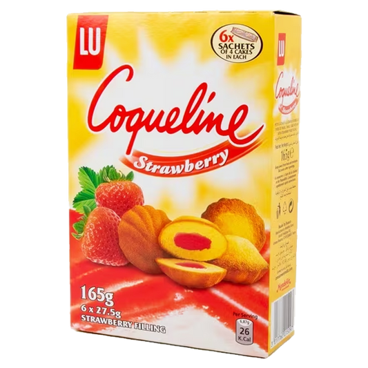 COQUELIN CAKE WITH STRAWBERRY PULP FILLING 165g كوكيلين كيك بحشوة هريسة الفراولة 165 غم