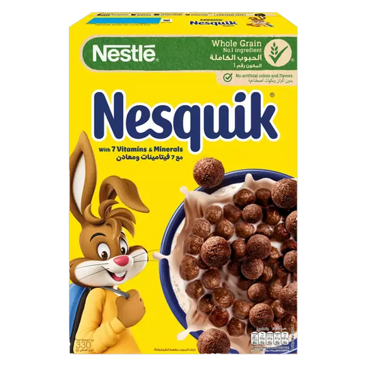 Nesquik Cereals chocolate flavor 375g نستة نسكويك كورن فليكس 12*375 جرام