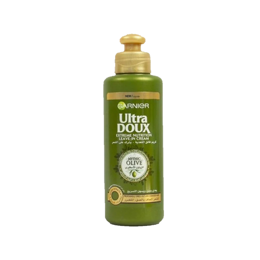 Garnier Ultra Doux Olive Mythic Leave-In Cream 200ml غارنية الترا دوكس ليفي كريم زيت الزيتون للشعر الجاف 200مل