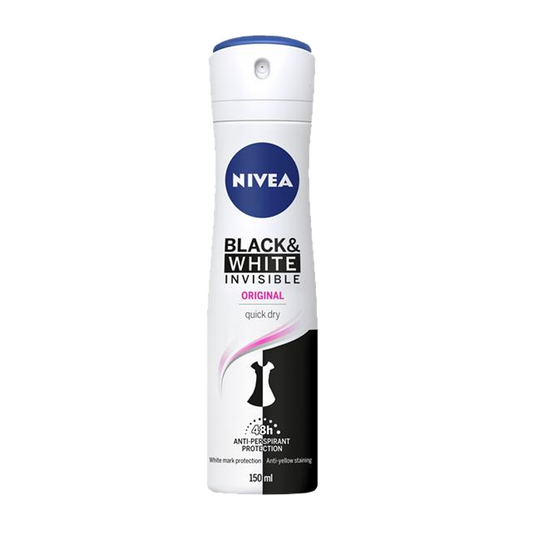 Nivea Invisible Black & White Clear Deodorant 150 ml نيفيا مزيل عرق اسود وابيض بخاخ 150 مل