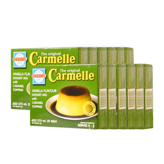 Greens Caramelle Vanilla Flavour Desert Mix 70g جرينز كريم كارميل الاصلية 12*70 جرام